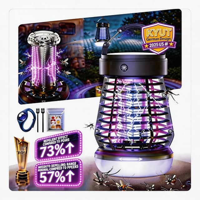 Detalle de 2026 4-in-1 Electric Fly Zapper Upgrade (4 Modes, USB-C Rechargeable) for Indoor & Outdoor Use