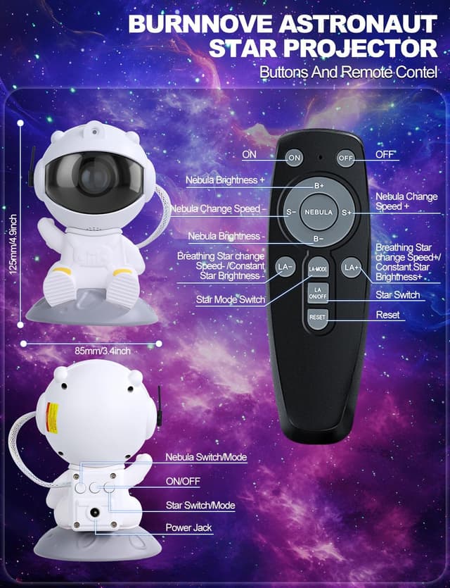 Thumbnail 6 de TOCVEOE Proiettore Stelle Astronauta con 8 modalità 🌌