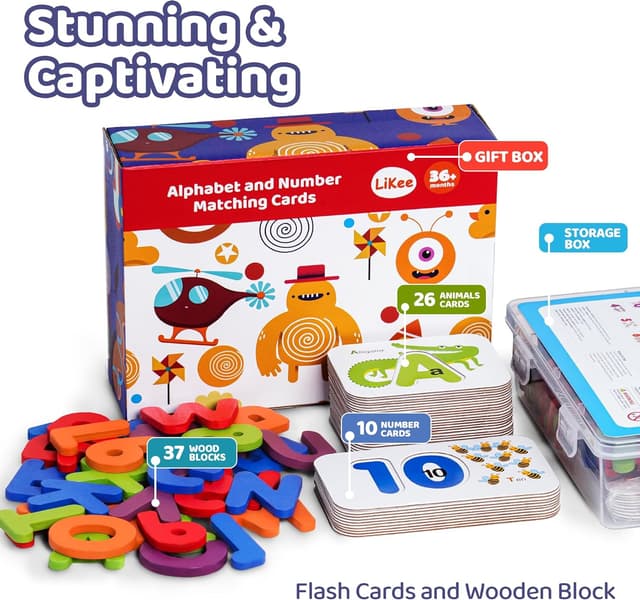 Thumbnail 1 de LiKee Alphabet Flash Cards 36 🧩
