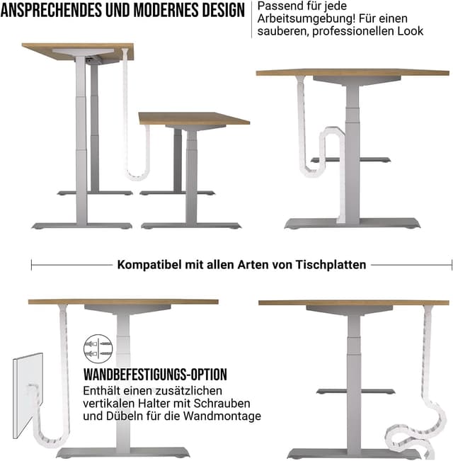 Detalle 2 de Kabelführung Schreibtisch Flexible Kabelkanal Weiß