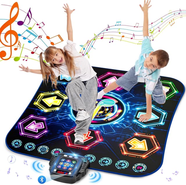 Detalle de Surelect Dance Mat (2025) — Light-Up 8-Button Wireless Bluetooth Dance Pad for Kids (Ages 3–12)