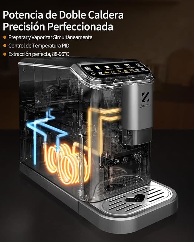 Detalle 1 de ZACHVO Cafetera superautomática 1,5 L