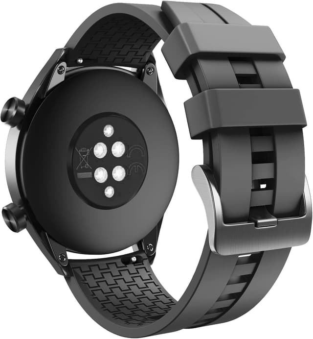 Detalle de 22-mm Silikon-Uhrenarmband (kompatibel u. a. mit Huawei Watch GT 46 mm & Samsung Galaxy Watch 46 mm) – Sportband für schnelles Wechseln