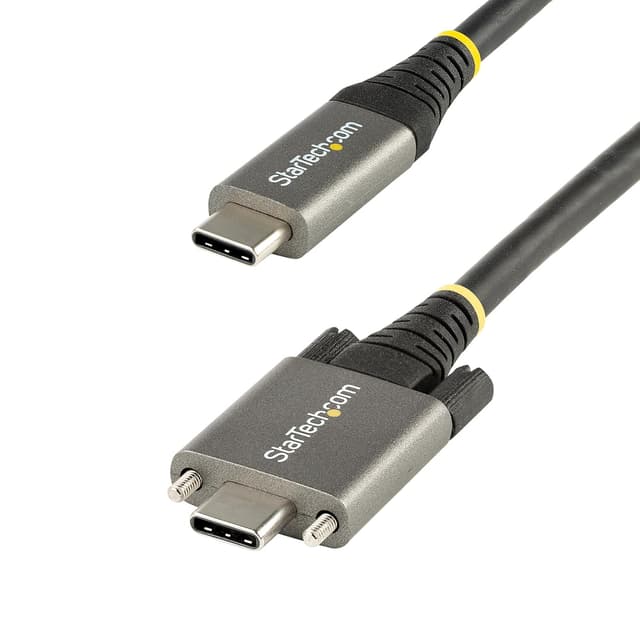 Detalle de StarTech.com USB-C-zu-USB-C-Kabel 1 m mit Schraubensicherung (USB 3.2 Gen 2, 10 Gbit/s, 100 W/5 A, DP Alt Mode)