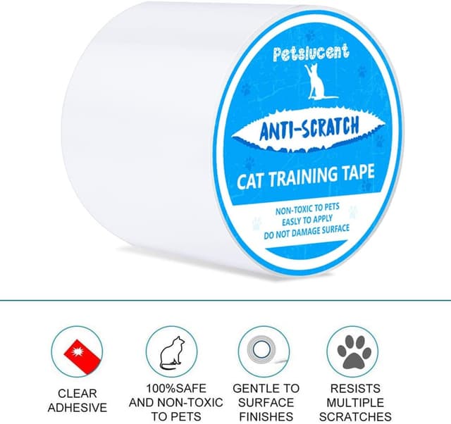 Detalle de Petslucent Cat Scratch Deterrent Sticky Paws Tape (Blue) – double-sided furniture protector & training tape