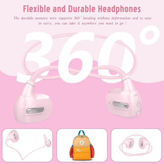 Detalle 2 de BANIGIPA Kids Headphones (Open-Ear Bluetooth 5.4) with Mic, 13g Ultra-Light