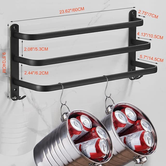 Thumbnail 2 de 60CM Handtuchhalter Ohne Bohren 60 x 14,5 cm