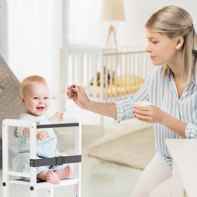 Detalle de Skokliz Kids Standing Tower nursery step stool with adjustable height (anti-tip support corners)