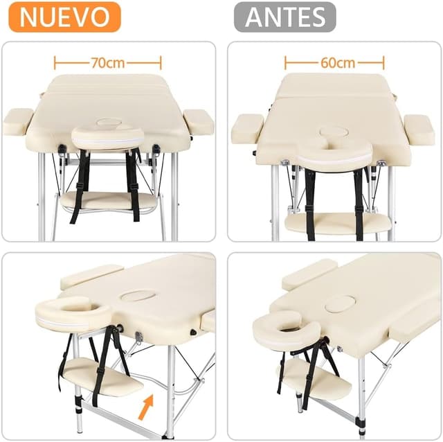 Thumbnail 6 de Yaheetech Camilla Masaje Plegable 3 Zonas 92 cm