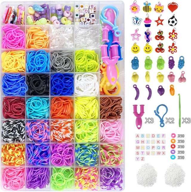 Detalle de Jsdoin 2700+ Loom Bands Kit — 30 colours DIY bracelet kit