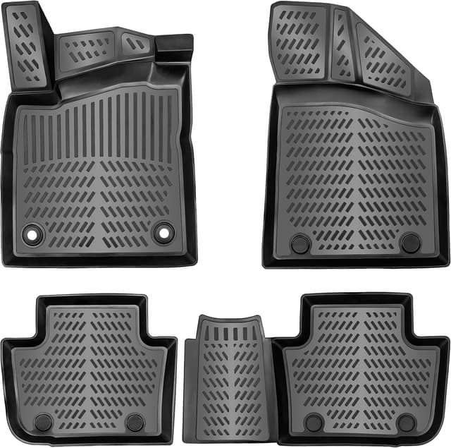 Detalle de Elmasline MG4 alfombrillas 3D goma bordes altos