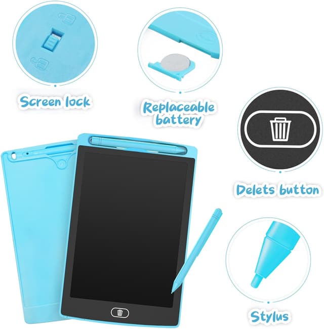 Detalle de LCD-Schreibtafel für Kinder 10,5 Zoll (2er-Set) – Maltafel zum Kritzeln & Zeichnen für Mädchen und Jungen