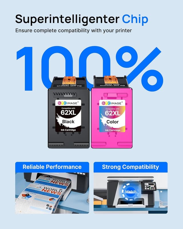 Thumbnail 5 de GPC Image 62XL ink cartridges 2-pack for HP printers 🖨