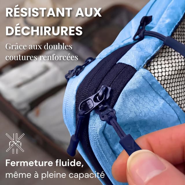 Detalle de LOONARA Travel Packing Cubes compressibles (lot de 4) pour valises et sacs à dos