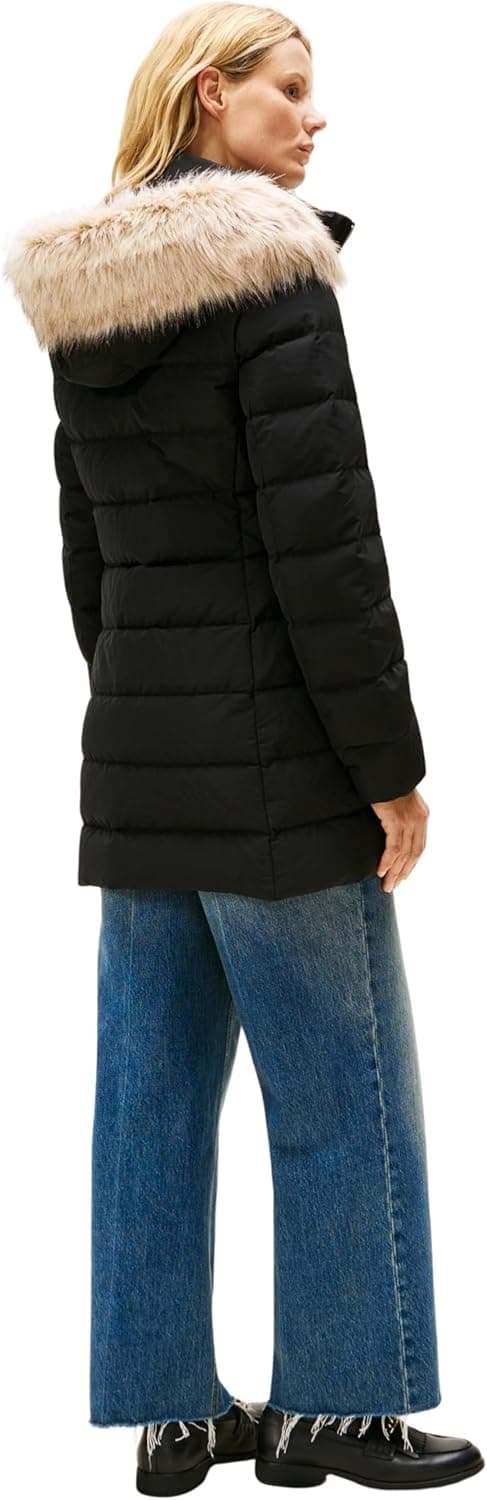 Detalle 2 de Tommy Hilfiger Women’s MW Down Slim Coat with Fur (puffer coat, pack of 1) — WW0WW47540