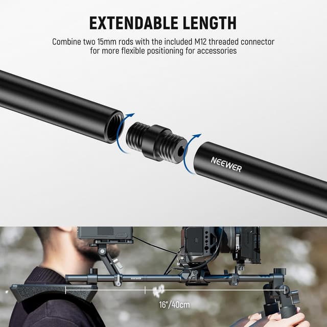 Thumbnail 2 de NEEWER 15mm LWS Extension Rods 3 Pairs