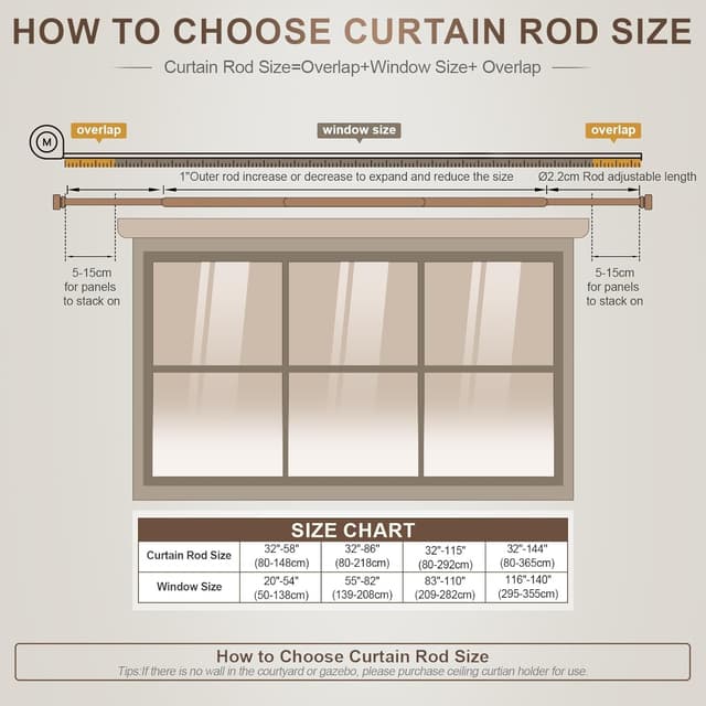 Thumbnail 4 de Gormena Adjustable Curtain Pole 80-148cm