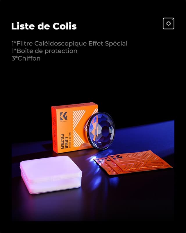 Thumbnail 6 de K&F CONCEPT filtre kaléidoscope à prisme Ø77 mm (effets spéciaux) pour photographie d’art