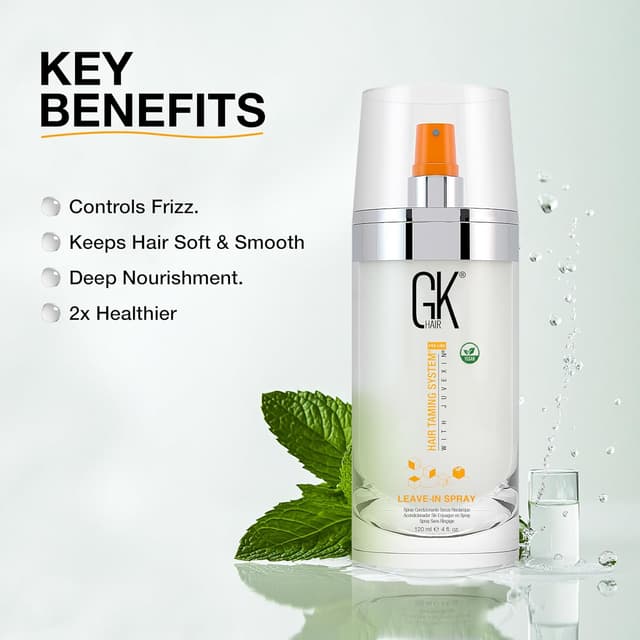 Detalle de GK Hair Global Keratin Leave-In Conditioner Detangler Spray da 120 ml per capelli secchi, danneggiati e crespi