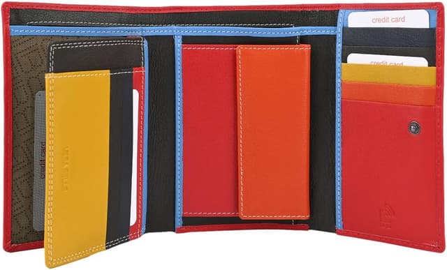 Detalle 2 de Portafoglio donna Laura Biagiotti in vera pelle con interno multicolore e scatola regalo