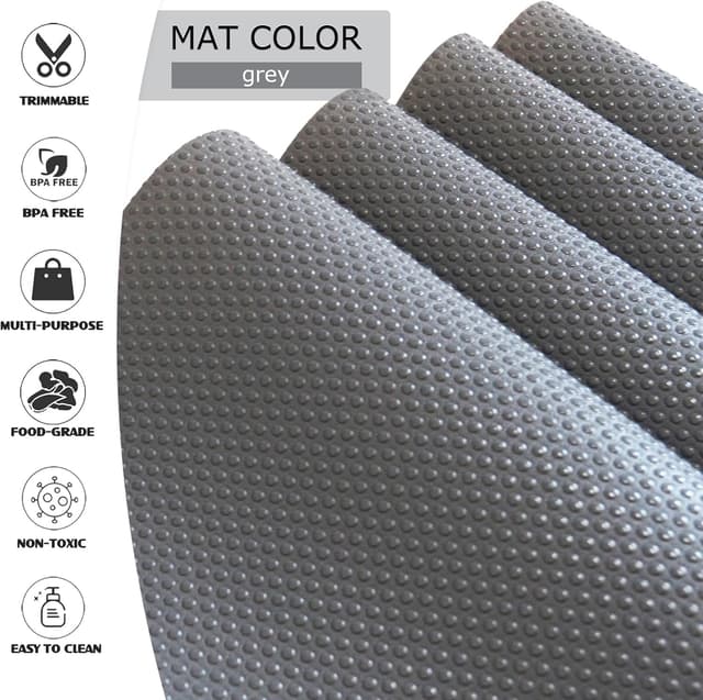 Detalle de Daixers 10-Pack Washable Refrigerator Liner Mats (Grey) for Shelves & Drawers