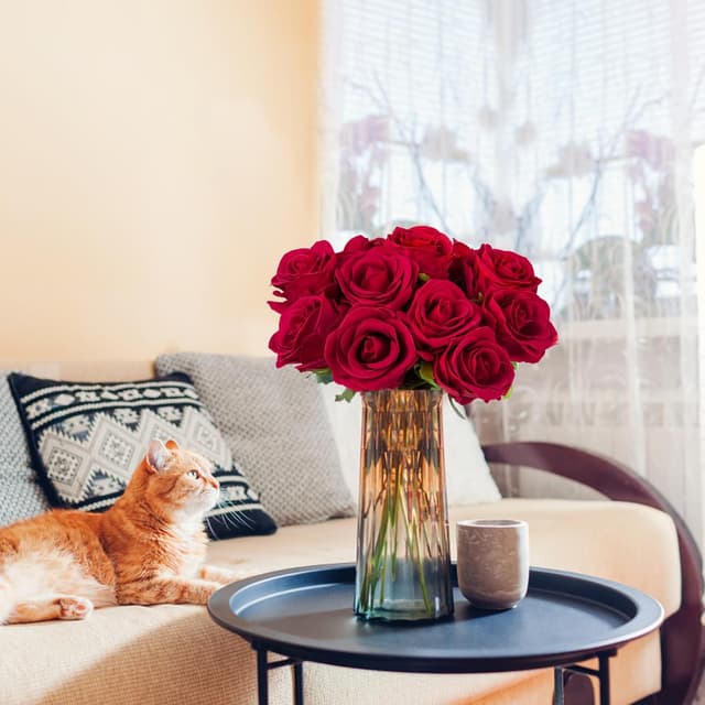 Detalle de 12 pièces fleurs artificielles veloutées