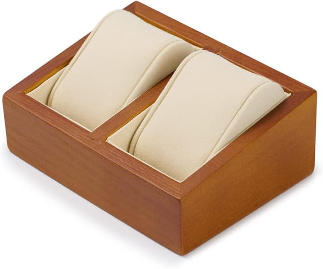Thumbnail 2 de Papten Caja para 2 Relojes de Madera 🌳 Joyero Beige