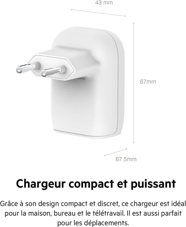 Thumbnail 3 de Belkin 37W USB-C PD PPS + 12W USB-A Chargeur Duo