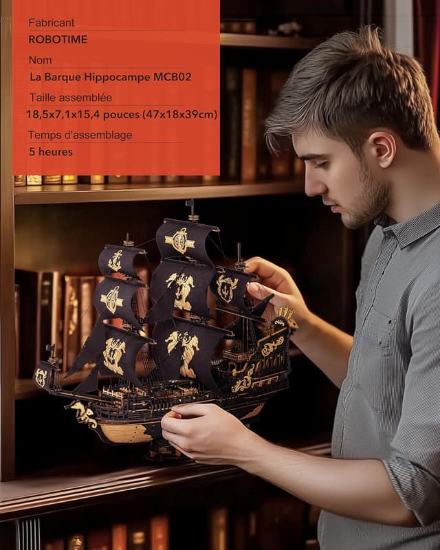 Thumbnail 5 de ROBOTIME MCB02 Puzzle 3D Bois Voilier