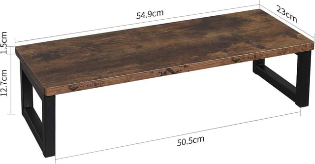 Detalle 1 de OROPY Wood Vintage Monitor Stand Holder (55 x 23 x 14cm) in Dark Brown