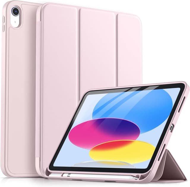 Detalle de drivego Hülle für iPad 11. Generation (A16) & iPad 10. Gen 10,9 Zoll mit Stifthalter, Ständer und Auto-Ruhe/Wake – Strauß rosa