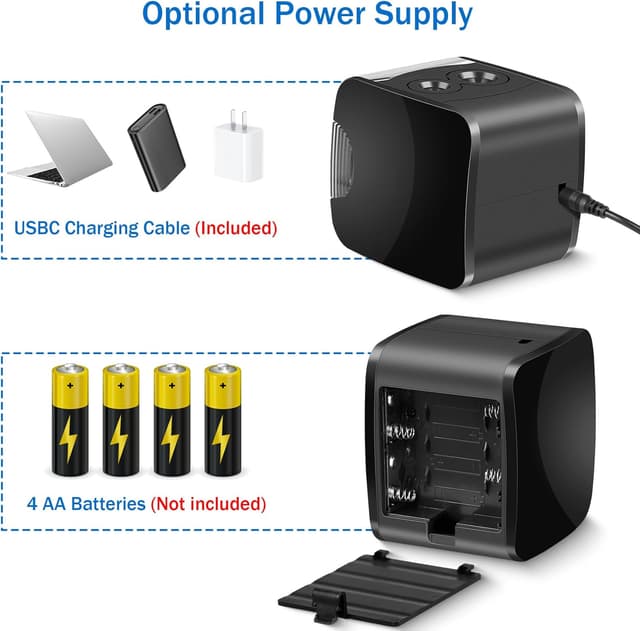 Detalle de Temperamatite elettrico USB professionale doppio foro per matite 6-12 mm con serbatoio e 4 lame di ricambio