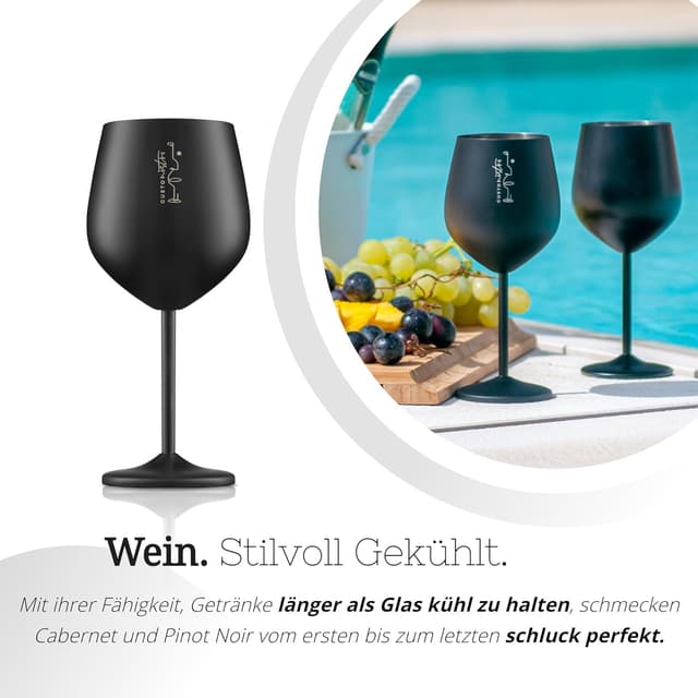 Detalle 1 de Gusto Nostro Weingläser Edelstahl 540 ml