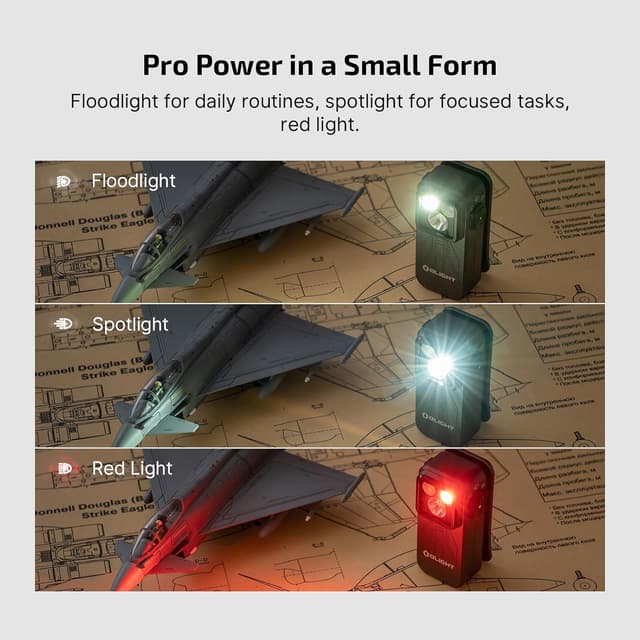 Detalle de Olight Oclip Pro EDC Clip-on Torch (500 Lumens, USB-C rechargeable) with magnetic base and 3 light modes