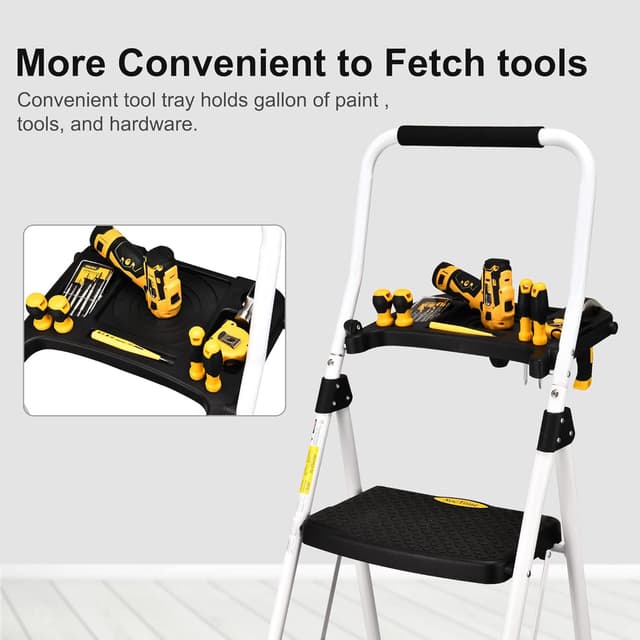 Thumbnail 1 de HBTower Trittleiter 3 Stufen klappbar, bis 150 kg 🪜