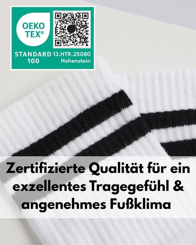 Detalle de sockenkauf24 Herren Tennissocken (6 Paar) – gepolsterte Crew Socken mit verstärkter Ferse & Fußspitze
