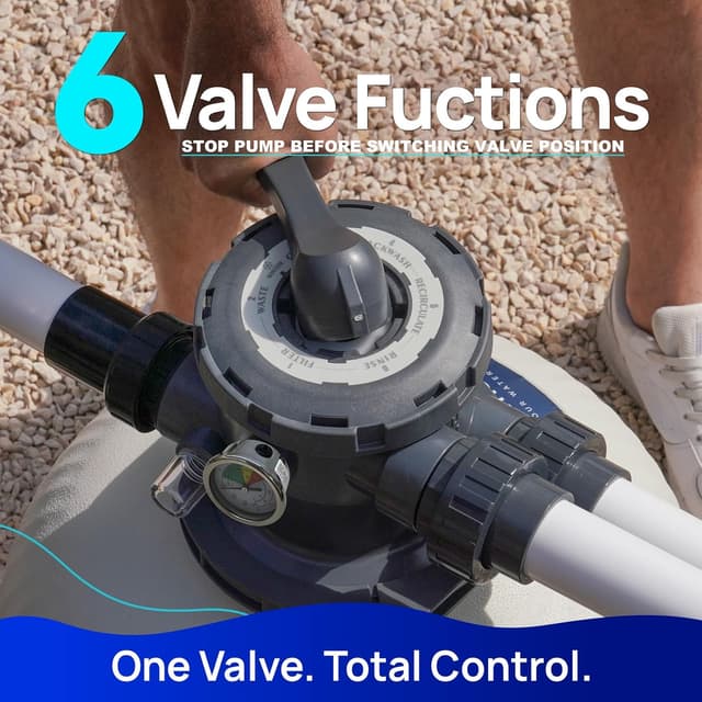 Thumbnail 6 de AQUASTRONG Sand Filter Pump for Above Ground Pools with 24-Hour Timer & 6-Way Valve (Up to 38,000 gal)