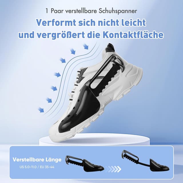 Detalle de Teletrogy Schuhwaschbeutel (2er-Set) mit 3D-Netz und verstellbaren Schuhspannern, bis Max EU46