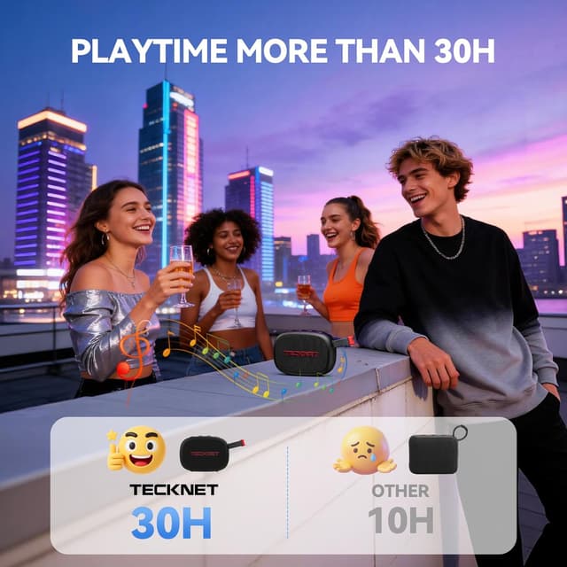 Detalle de TECKNET H108 Bluetooth Lautsprecher 30h