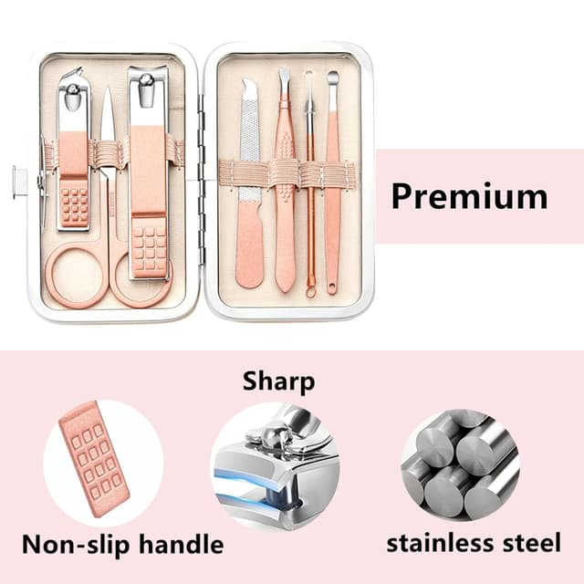 Detalle de Maniküre-Set Nagelknipser Set (7-teilig) mit Reise-Koffer für Hände, Füße & Gesichtspflege