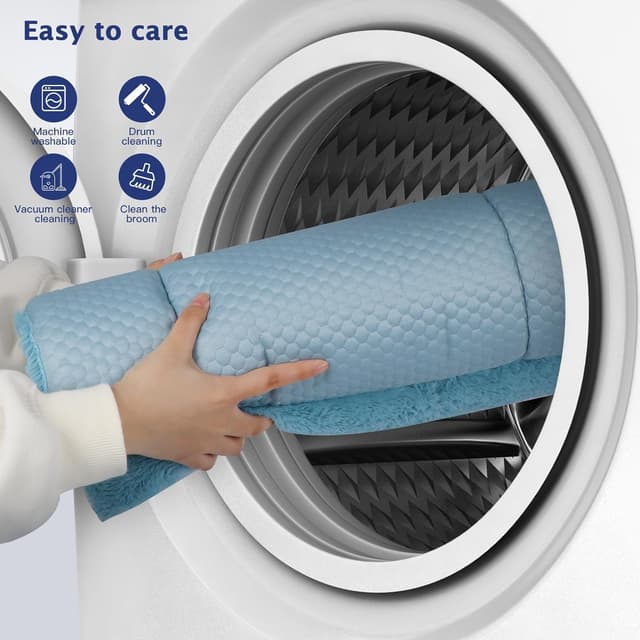 Detalle 2 de BVAGSS Dog Bed Mat (Reversible) Crate Pad – Washable Cool & Warm Kennel Pad, 76x50cm, Blue (XH080)