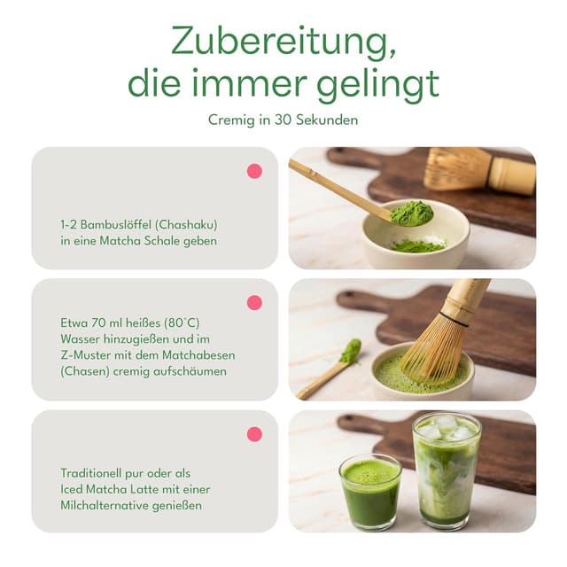 Thumbnail 6 de BREKKY Matcha Set – Bio Grüntee aus Japan (Pulver, Bambusbesen & Chashaku) in Geschenkverpackung