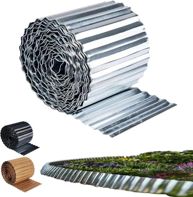 Detalle de Corrugated Metal garden edging wave roll 16cm