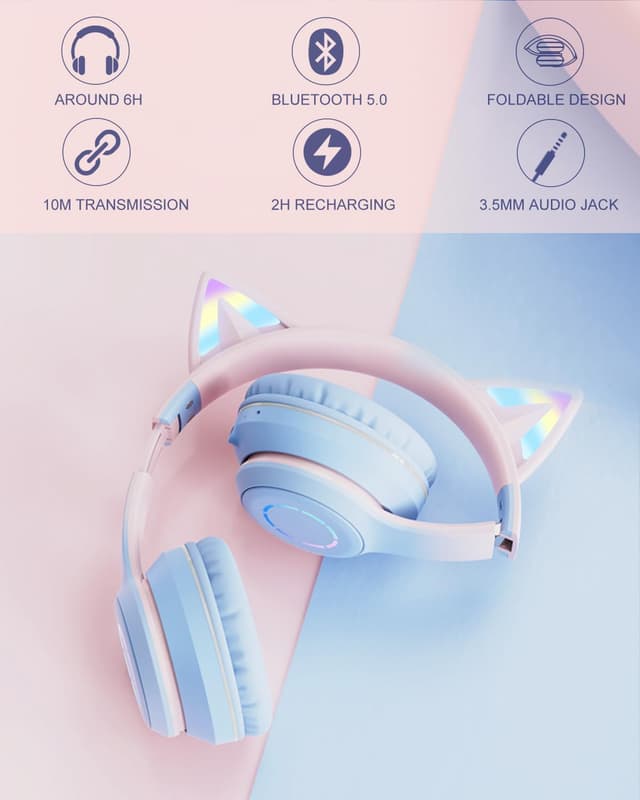 Thumbnail 4 de Sendowtek Kids Wireless Headphones with Cat Ears
