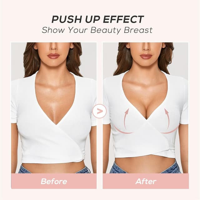 Detalle de DOBREVA Damen Push-up Bügel-BH Soft T-Shirt mit Licht Gepolstertem Komfort