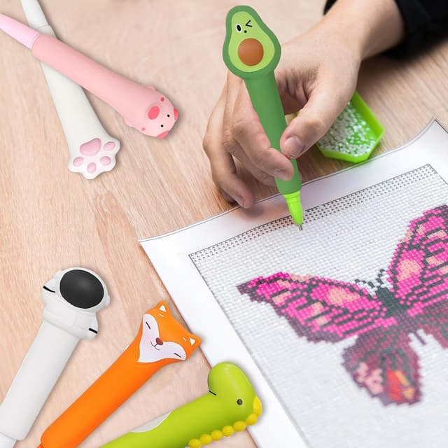 Detalle 2 de Reofrey Diamond Painting Stift – Motiv-Set mit weichem Schaumstoffgriff für Diamond-Art DIY (Fuchs)