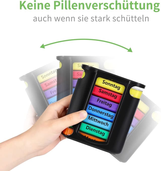 Detalle 2 de Opret Tablettenbox für 7 Tage mit 4 Fächern (Morgen, Mittag, Abend, Nacht)