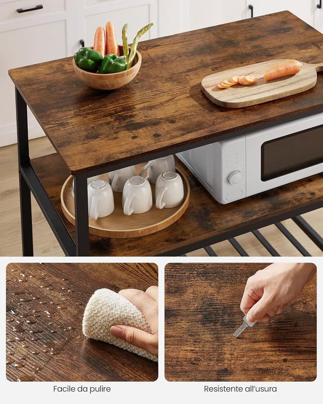 Thumbnail 4 de VASAGLE Isola da Cucina 60x100 cm