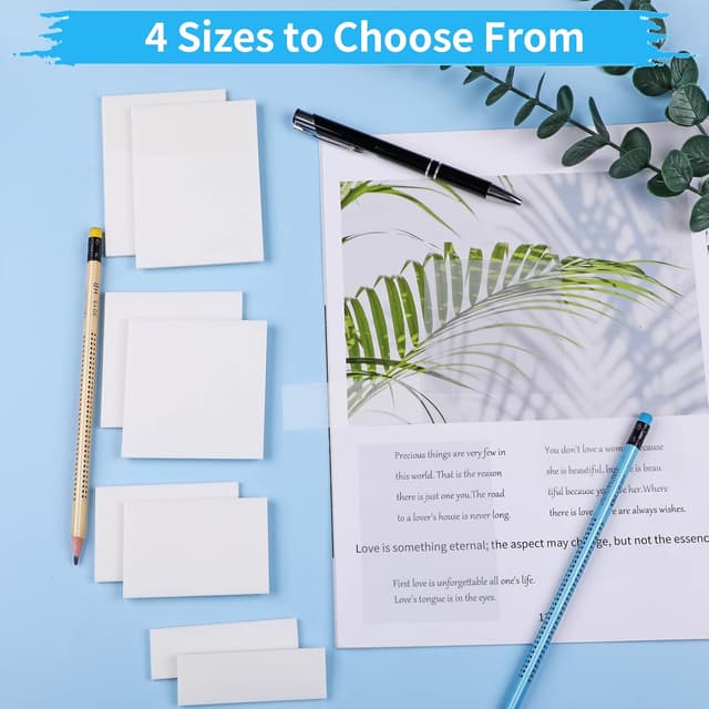 Thumbnail 6 de Transparente Haftnotizen (PET, wasserfest, wiederbeschreibbar) – 400 Blätter in vier Größen