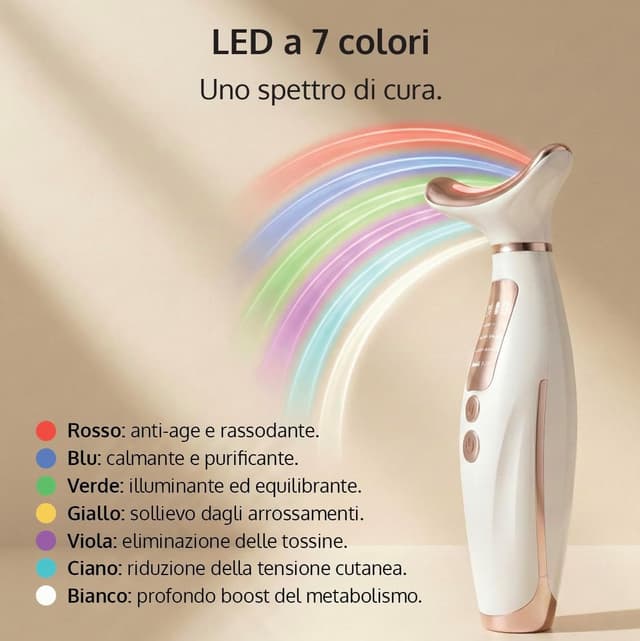 Detalle de Massaggiatore Viso Angelite con LED, calore e vibrazione per lifting e rassodare